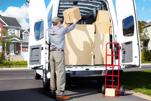 Commercial furniture and IT equipment being moved from an office