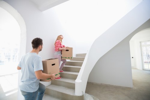Careful handling of boxes and household items during transport